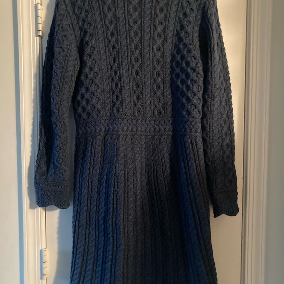 Aran Crafts Wool Sweater Coat Scalloped Bottom - Picture 2 of 12